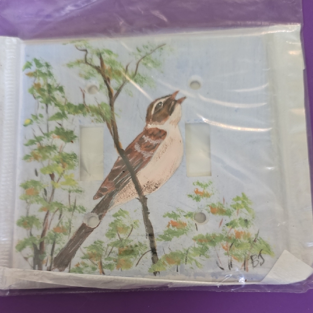 Hand-Painted Bird Light Switch Cover